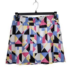 IZOD Golf Size M Geometric Print Performance Stretch Skort, Exc. Used Cond.